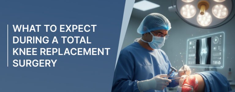 Hospital surgery room for knee replacement procedure
